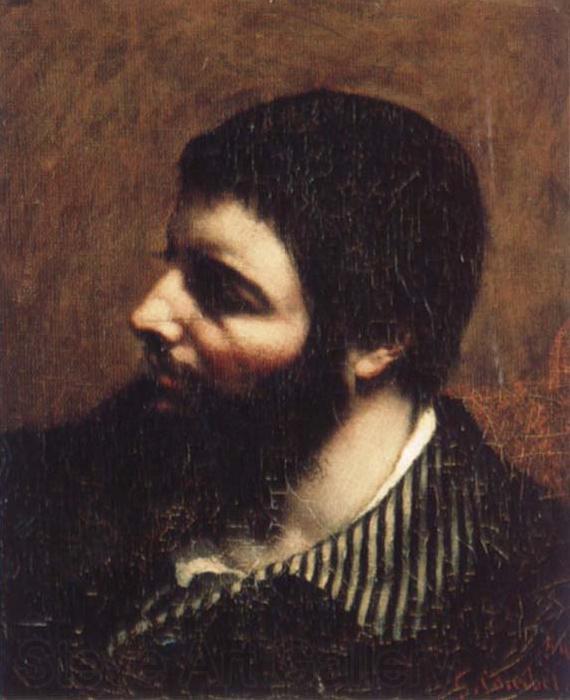 Gustave Courbet Self-Portrait with Striped Collar Norge oil painting art